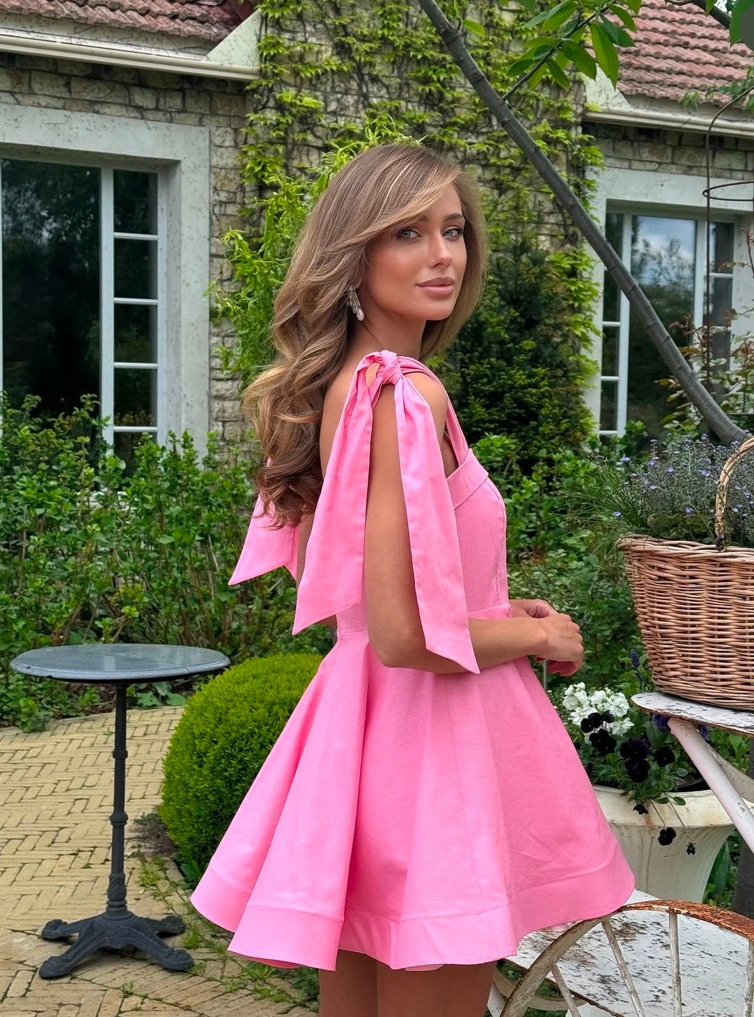 Lininė suknelė „Pink"