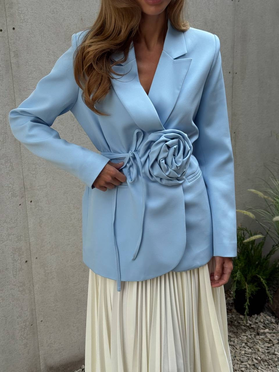 Švarkas"Blue with rose"
